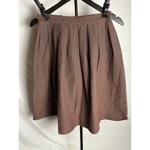 Ottod’Ame Italy Pleated A-Line Skirt Women’s Size 4 Reddish Brown Tan